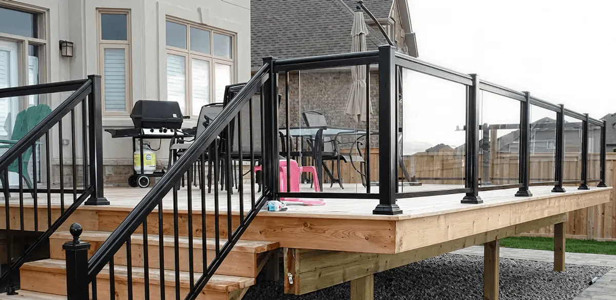 Handrail installation on a deck staircase for safety and code compliance in Saint Petersburg, FL