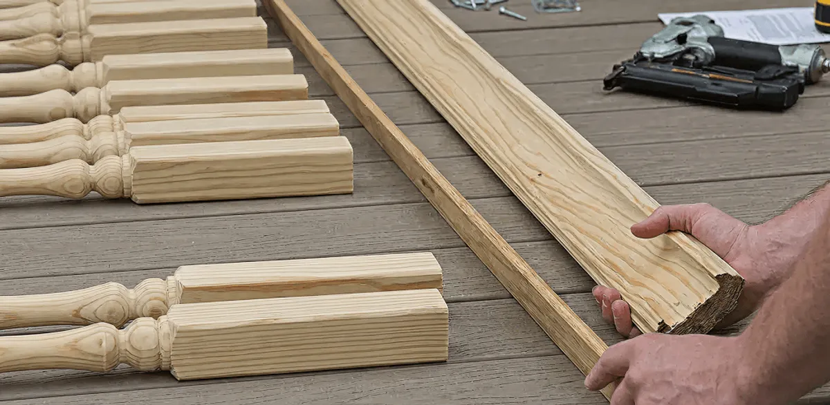 Handrail installation materials and wood components for stair rail work in Saint Petersburg, FL
